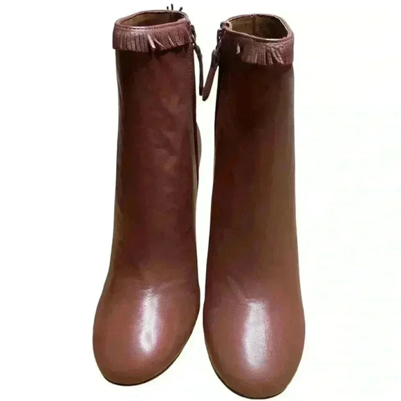 NIB Tory Burch Bandelier Fringe 110mm Bootie Size 8 in Cognac Cream - Picture 4 of 11